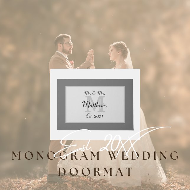 Elegant de heer en mevrouw Monogram Deurmat (Monogrammed Wedding Doormat)