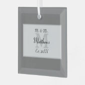 Elegant de heer en mevrouw Monogram Glas Ornament (Voorkant links)