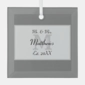 Elegant de heer en mevrouw Monogram Glas Ornament (Voorkant)
