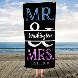Elegant de heer en mevrouw Personalized Bath Towel Badhanddoek