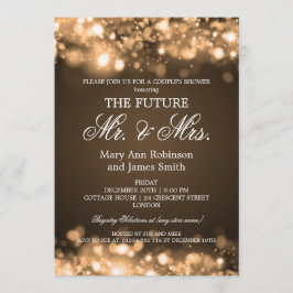 Elegant de heer Mrs Couples Shower Gold Sparkle Li Kaart