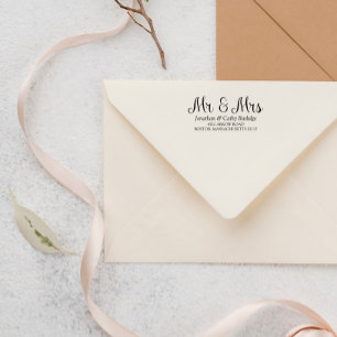 Elegant de heer & Mrs. Name & Address Zelfinktende Stempel