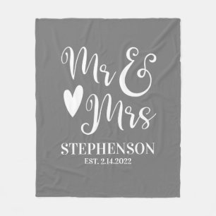 Elegant de heer Mrs Script Couples Wedding Fleece Deken