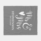 Elegant de heer Mrs Script Couples Wedding Fleece Deken (Voorkant (Horizontaal))