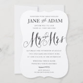 Elegant de heer & Mrs Typography Wedding KRAFT Kaart (Voorkant)