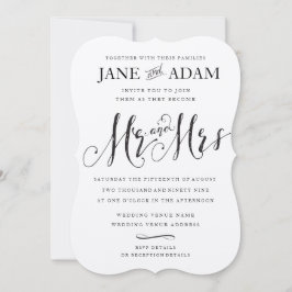 Elegant de heer & Mrs Typography Wedding KRAFT Kaart