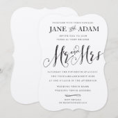 Elegant de heer & Mrs Typography Wedding KRAFT Kaart (Voorkant / Achterkant)