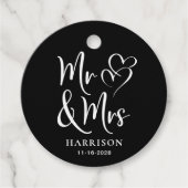 Elegant de heer Mrs Wedding Black Bedankjes Labels (Voorkant)