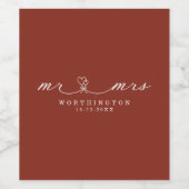Elegant de heer & Mrs Wedding Wine Label Wijn Etiket (Enkel label)