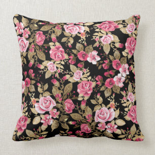 Elegant de lente bloemen gouden patroon kussen