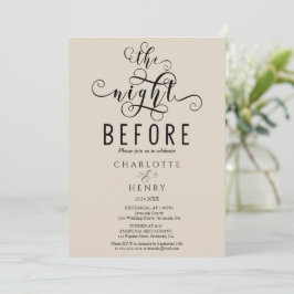 Elegant De Nacht Voor De Proefbruiloft Kaart