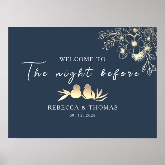 Elegant De Nacht Voor De Proefbruiloft Poster (Voorkant)