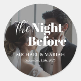 Elegant De Nacht Voor De Rehearsal Dinner Foto Ronde Sticker