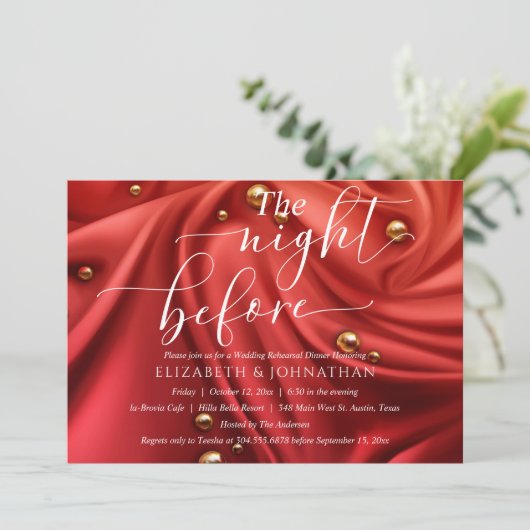 Elegant de nacht voor het repetitief eten kaart (Staand voorkant)