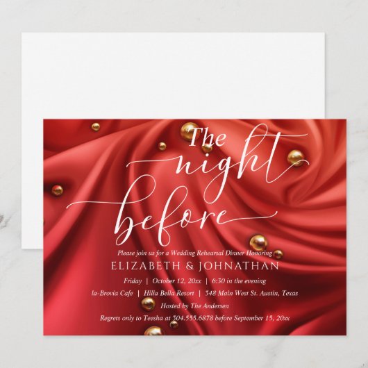 Elegant de nacht voor het repetitief eten kaart (Voorkant / Achterkant)