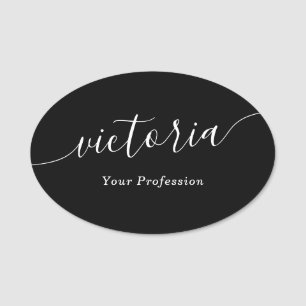 Elegant de titel van de manuscriptnaam logo zwart  naamplaatje