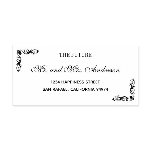 Elegant De Toekomst Mr en Mrs Zelfinktende Stempel (Design)