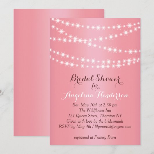 Elegant de Uitnodiging van de Bridal van de Lichte (Voorkant / Achterkant)