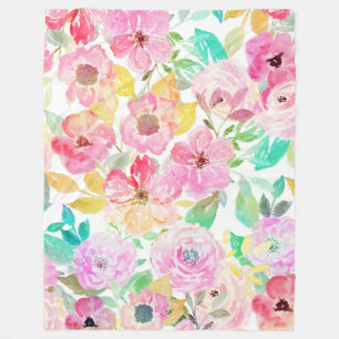 Elegant de verf bloemenontwerp van de fleece deken