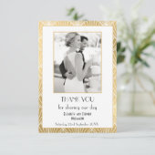 Elegant Deco 1920's Foto Wedding Thankyou Bedankkaart (Staand voorkant)