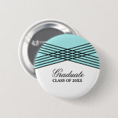 Elegant Deco Aqua Afstuderen Button (Voorkant /achterkant)