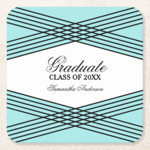 Elegant Deco Aqua Afstuderen Onderzetters