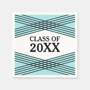 Elegant Deco Aqua Afstuderen Paper Napkins Servet