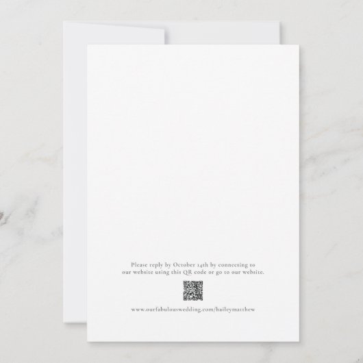 Elegant Deco Black White Uitnodiging (Achterkant)