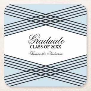 Elegant Deco Blue Afstuderen Onderzetters