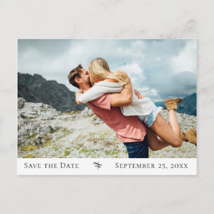 Elegant Deco Flourish Photo Save the Date Aankondigingskaart