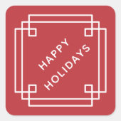Elegant Deco Frame Happy Holidays Diagonal Sticker (Voorkant)