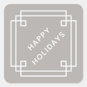 Elegant Deco Frame Happy Holidays Diagonal Sticker (Voorkant)