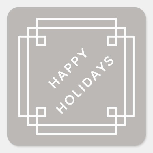 Elegant Deco Frame Happy Holidays Diagonal Sticker (Voorkant)