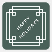 Elegant Deco Frame Happy Holidays Diagonal Sticker (Voorkant)