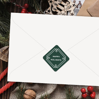 Elegant Deco Frame Happy Holidays Diagonal Sticker