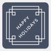 Elegant Deco Frame Happy Holidays Diagonal Sticker (Voorkant)