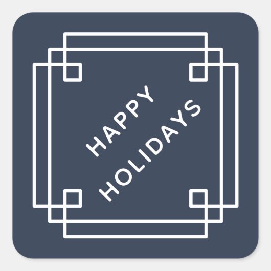 Elegant Deco Frame Happy Holidays Diagonal Sticker (Voorkant)