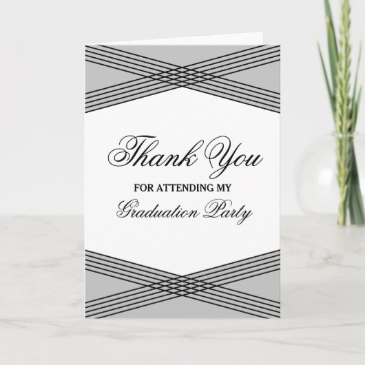 Elegant Deco Gray Afstuderen Dank je wel Bedankkaart (Voorkant)