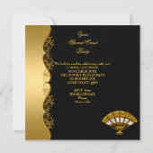 Elegant Deco Lady 50th Birthday Party Gold Black Kaart (Achterkant)