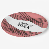 Elegant deco Red Afstuderen Bord papier (Gekanteld)