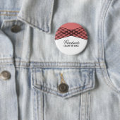 Elegant Deco Red Afstuderen Button (In situ)