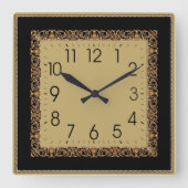 Elegant Deco Vierkante Klok (Voorkant)