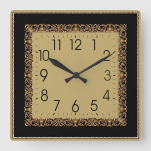 Elegant Deco Vierkante Klok