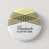Elegant Deco Yellow Afstuderen Button (Voorkant)