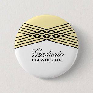 Elegant Deco Yellow Afstuderen Button