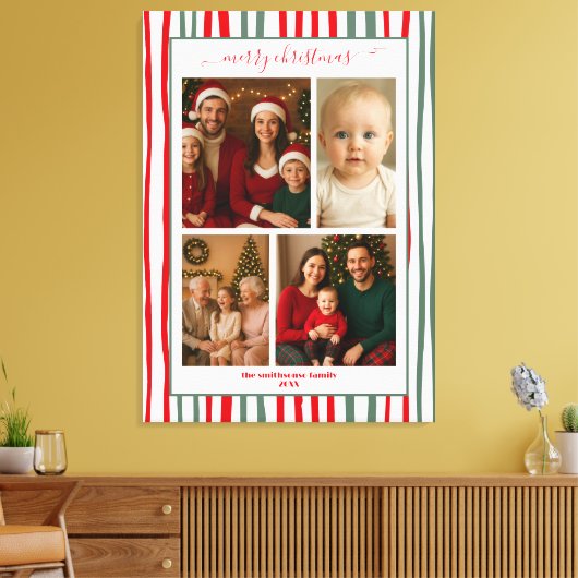 Elegant decor room family Photo merry Christmas Canvas Afdruk (Insitu (Woonkamer))