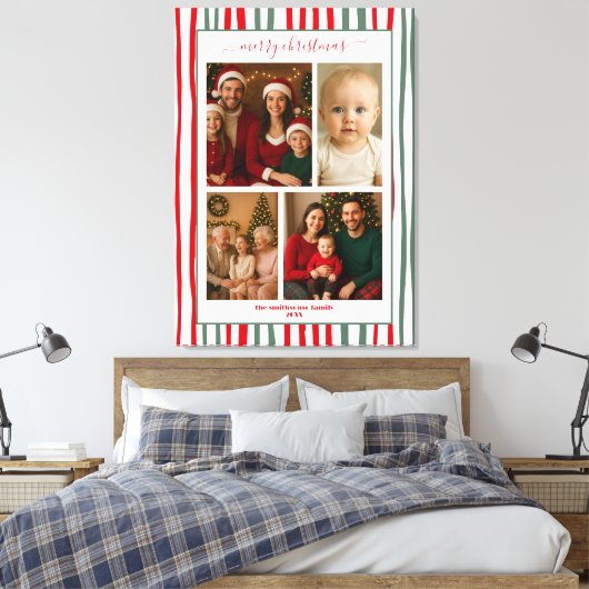 Elegant decor room family Photo merry Christmas Canvas Afdruk (Insitu (Slaapkamer))