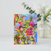 Elegant Decorated Christmas Tree Holiday Postcard Feestdagenkaart (Staand voorkant)