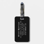 Elegant Decorated Golden RF Monogrammed Bagagelabel (Achterkant verticaal)