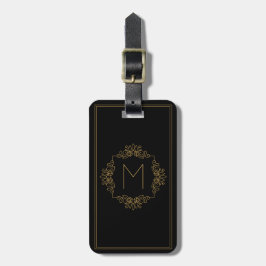 Elegant Decorated Golden SF Monogrammed Bagagelabel